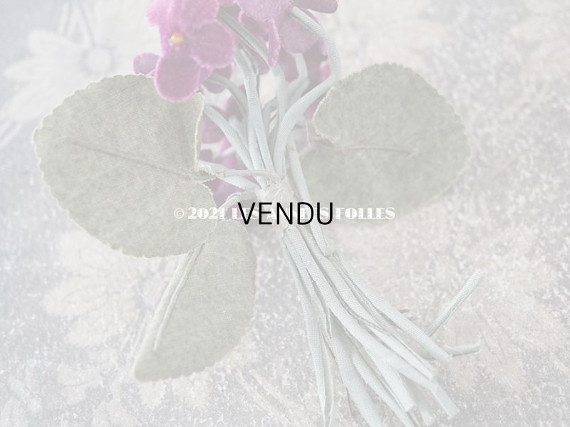 画像4: アンティーク 菫のブーケの布花 ベルベット コサージュ