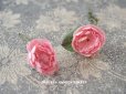 画像1: アンティーク 薔薇の布花 2輪のセット 淡いピンク (1)