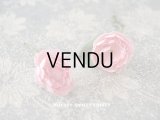 アンティーク 薔薇の布花 2輪のセット 淡いピンク
