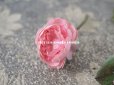 画像2: アンティーク 薔薇の布花 2輪のセット 淡いピンク (2)