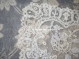 画像20: 19世紀 アンティーク イニシャル・モノグラム刺繍入り 結婚式のハンカチ アプリカシオン・アングルテール (ボビンレース)　