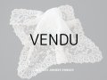 19世紀 アンティーク イニシャル・モノグラム刺繍入り 結婚式のハンカチ アプリカシオン・アングルテール (ボビンレース)　