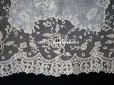 画像11: 19世紀 アンティーク イニシャル・モノグラム刺繍入り 結婚式のハンカチ アプリカシオン・アングルテール (ボビンレース)　