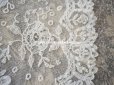画像19: 19世紀 アンティーク イニシャル・モノグラム刺繍入り 結婚式のハンカチ アプリカシオン・アングルテール (ボビンレース)　