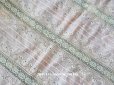 画像1: アンティーク  花&水玉の刺繍入り レース＆コットン生地 ピンク 57×41cm (1)