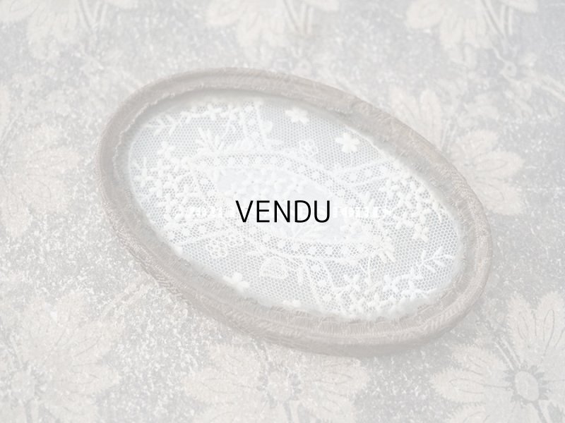 画像3: 1900年代 アンティーク 小さなガラストレイ レースの装飾 小物入れ