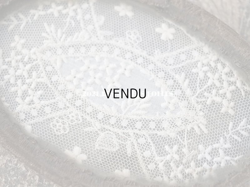 画像4: 1900年代 アンティーク 小さなガラストレイ レースの装飾 小物入れ