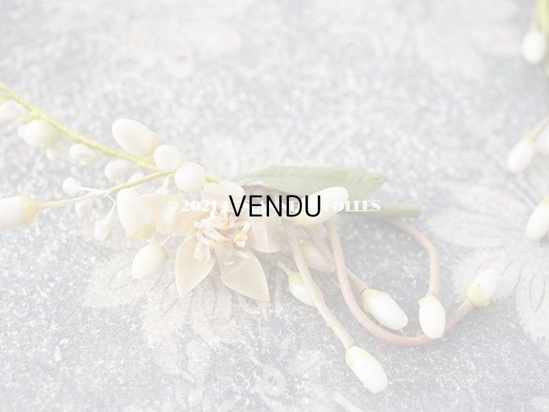 画像8: アンティーク ワックスフラワーのティアラ & ブートニアのセット ウェディング 結婚式 オレンジブロッサム