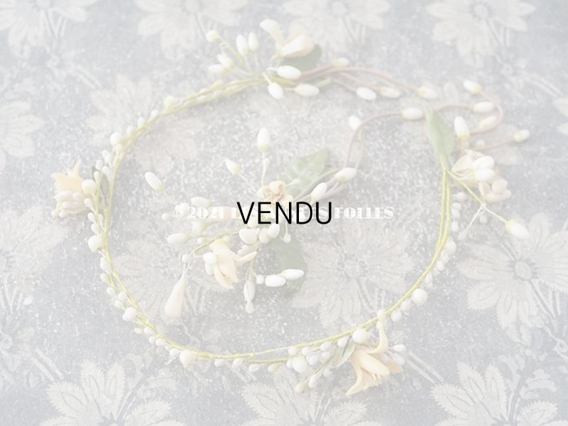 画像3: アンティーク ワックスフラワーのティアラ & ブートニアのセット ウェディング 結婚式 オレンジブロッサム