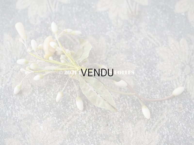 画像7: アンティーク ワックスフラワーのティアラ & ブートニアのセット ウェディング 結婚式 オレンジブロッサム