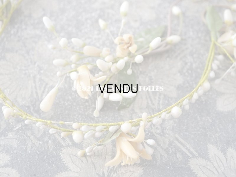 画像4: アンティーク ワックスフラワーのティアラ & ブートニアのセット ウェディング 結婚式 オレンジブロッサム