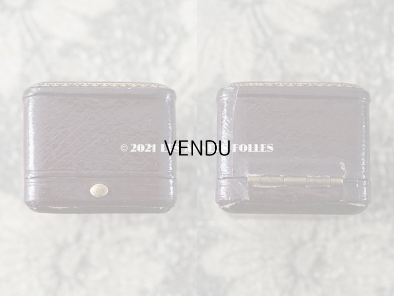 画像8: アンティーク 本革製 リングボックス ジュエリーボックス 金彩入り ボルドー