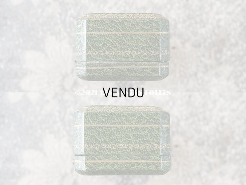 画像5: アンティーク  ピアス用 金彩入り ジュエリーボックス グリーン