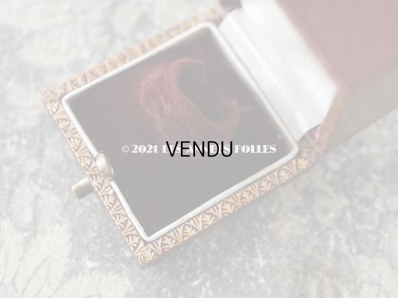 画像6: 19世紀末 アンティーク 本革製 リングボックス イニシャル入り EP　ジュエリーボックス 金彩入り ボルドー