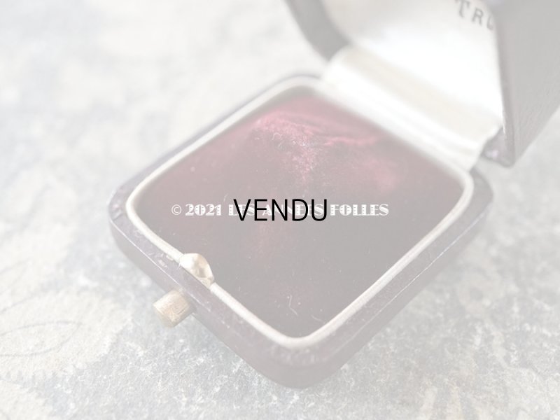 画像4: アンティーク 本革製 リングボックス ジュエリーボックス 金彩入り ボルドー