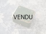 アンティーク  ピアス用 金彩入り ジュエリーボックス グリーン