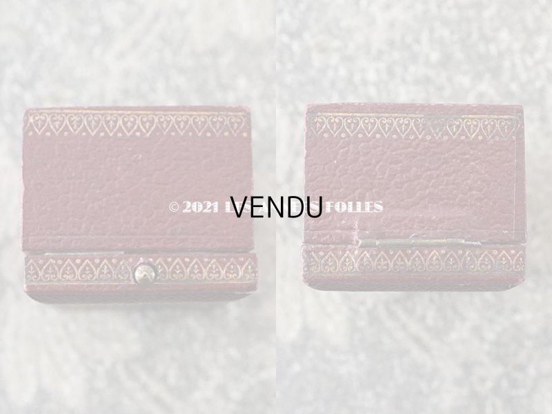 画像3: 19世紀末 アンティーク 本革製 リングボックス イニシャル入り EP　ジュエリーボックス 金彩入り ボルドー