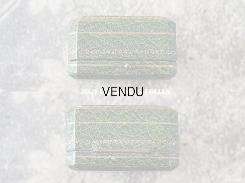 画像4: アンティーク  ピアス用 金彩入り ジュエリーボックス グリーン