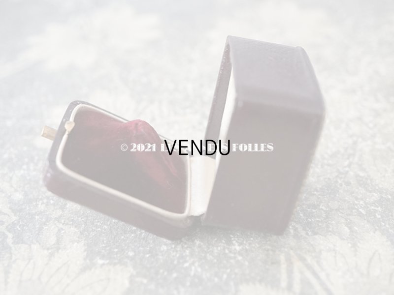 画像3: アンティーク 本革製 リングボックス ジュエリーボックス 金彩入り ボルドー