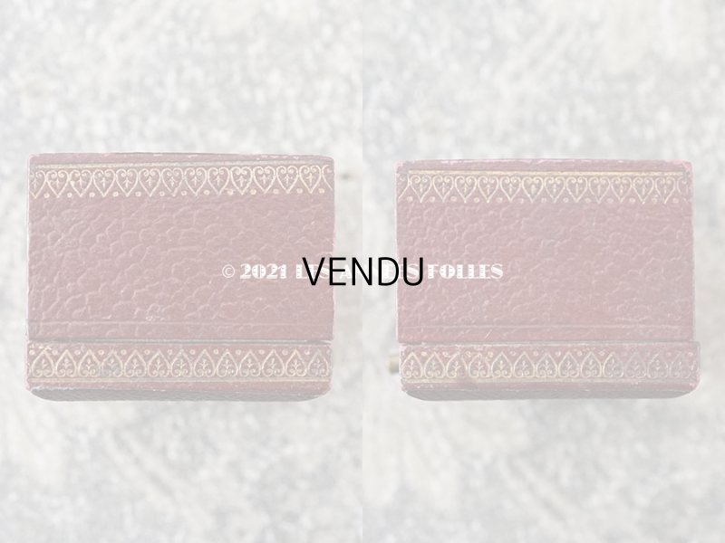 画像4: 19世紀末 アンティーク 本革製 リングボックス イニシャル入り EP　ジュエリーボックス 金彩入り ボルドー