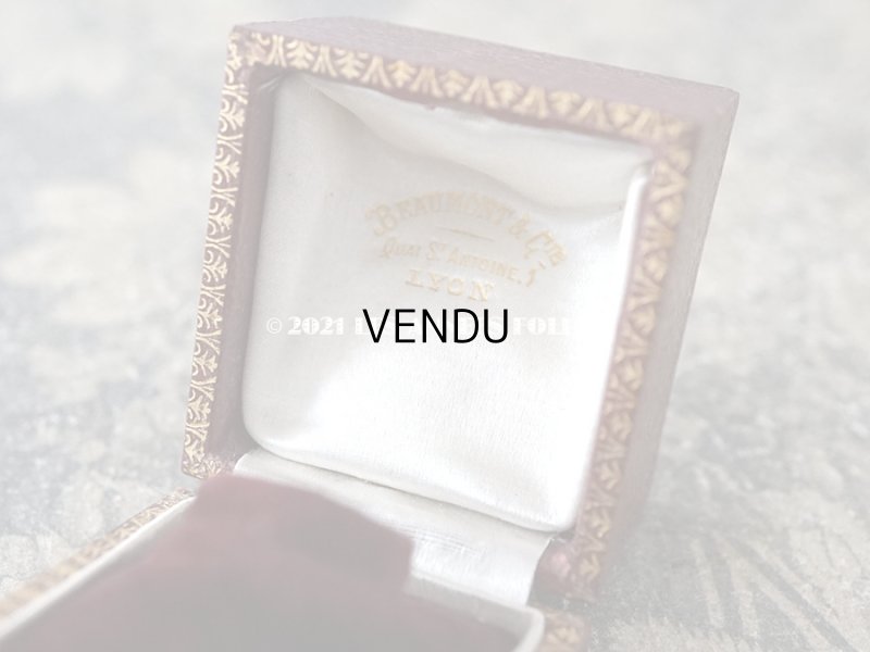 画像7: 19世紀末 アンティーク 本革製 リングボックス イニシャル入り EP　ジュエリーボックス 金彩入り ボルドー