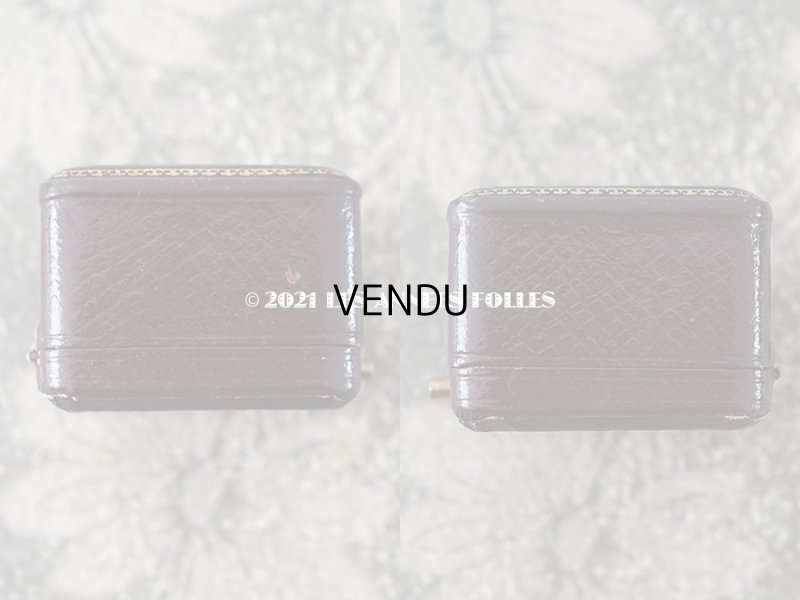 画像7: アンティーク 本革製 リングボックス ジュエリーボックス 金彩入り ボルドー