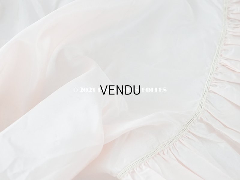 画像6: アンティーク シルク製 ベビー用 ベッドカバー ベビーピンク 62×71cm