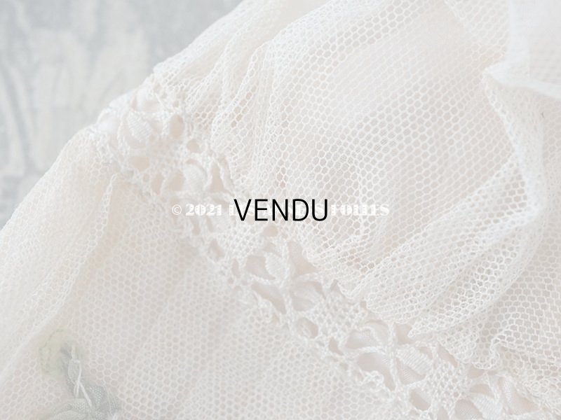 画像4: 1920年代 アンティーク ボネ ベビーピンクのシルクリボン & ロココトリム