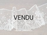 19世紀 アンティーク  薔薇模様　手編みのボビンレース アプリカシオン・アングルテール 105cm 幅9.5cm  