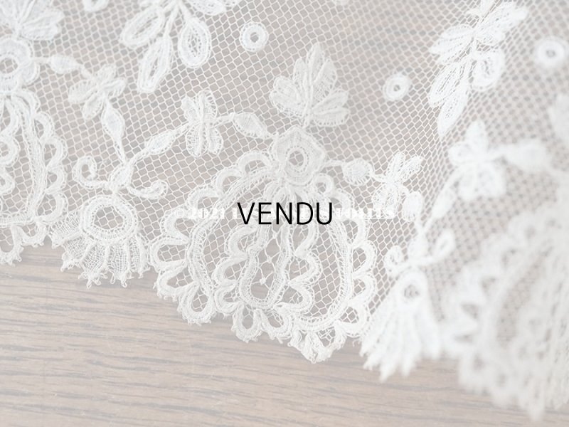 画像3: 19世紀 アンティーク  薔薇模様 手編みのボビンレース アプリカシオン・アングルテール 105cm 幅9.5cm