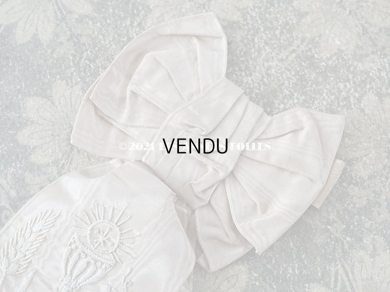 画像3: 1900年代 アンティーク とても小さな腕章 初聖体 グレイッシュピンク シルク製