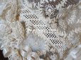 画像14: アンティーク ドール用 小さなボネ オフホワイトのシルクリボン＆手刺繍・手編みのレース