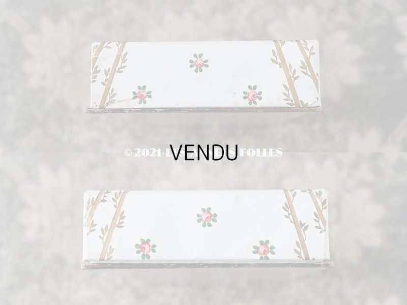 画像6: 1920年代 アンティーク ドラジェのお菓子箱 薔薇＆勿忘草のリース　G.FRAQUE LIMOGES 