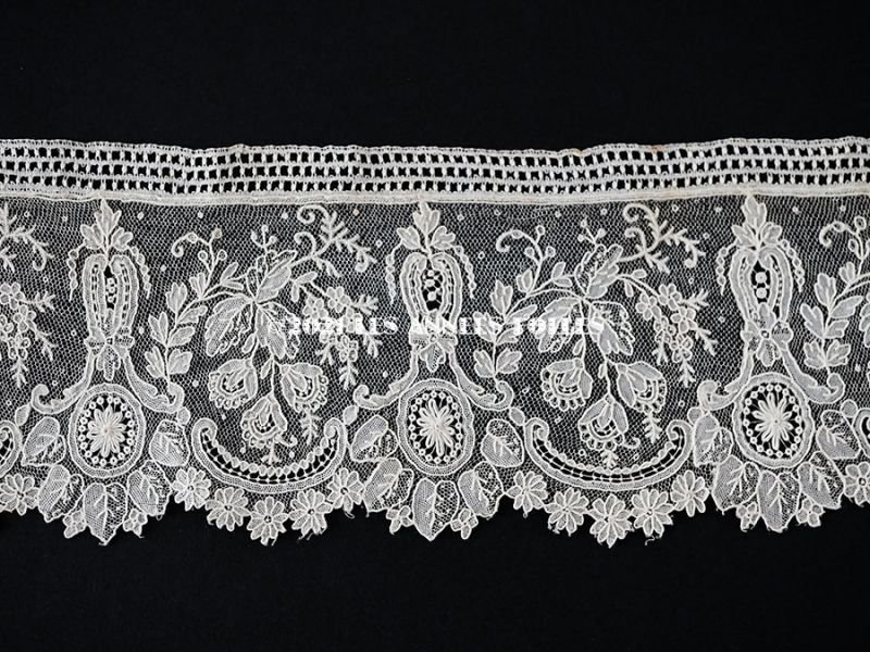 画像15: 19世紀末 アンティーク ニードルレース ポワンドガーズのボーダー 100cm 【ポワン・ド・ガーズ】