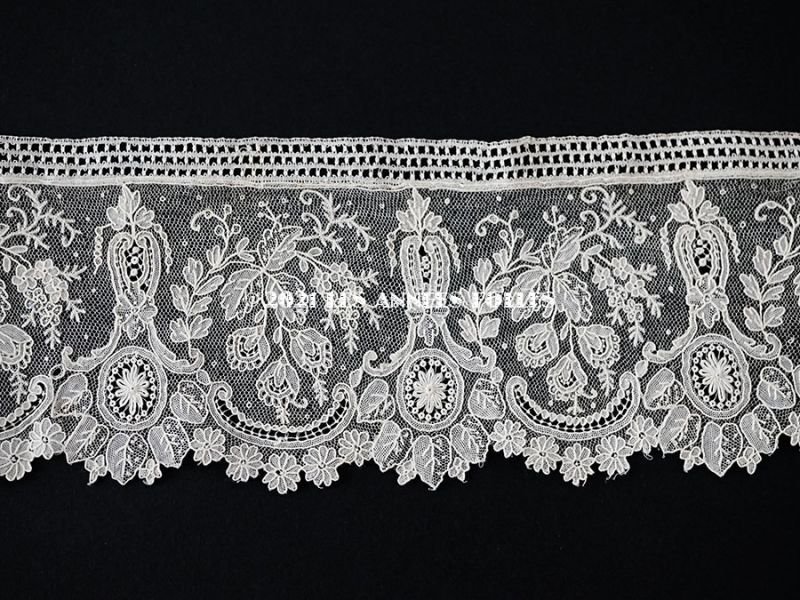 画像3: 19世紀末 アンティーク ニードルレース ポワンドガーズのボーダー 100cm 【ポワン・ド・ガーズ】