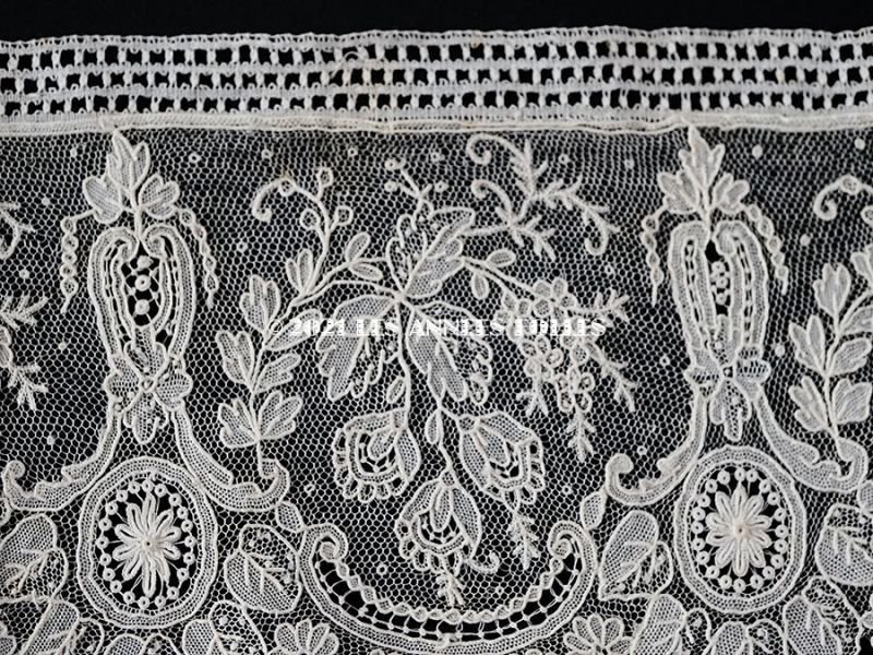 画像7: 19世紀末 アンティーク ニードルレース ポワンドガーズのボーダー 100cm 【ポワン・ド・ガーズ】