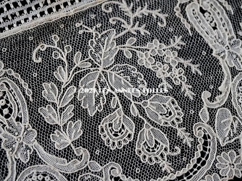 画像8: 19世紀末 アンティーク ニードルレース ポワンドガーズのボーダー 100cm 【ポワン・ド・ガーズ】