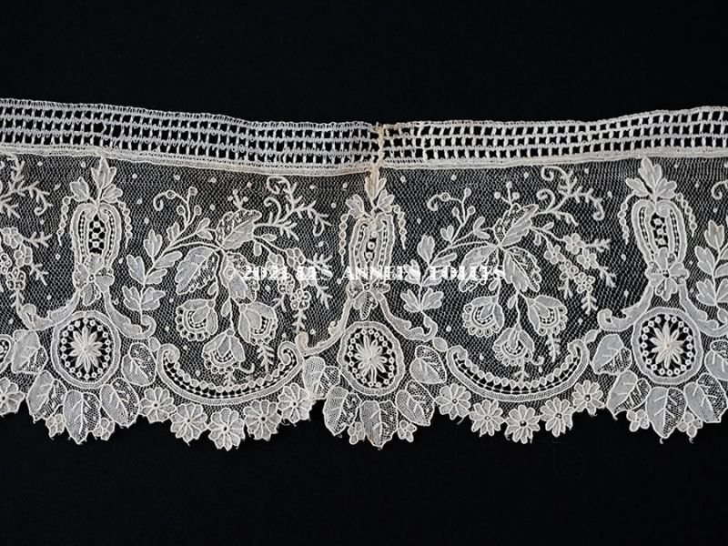 画像13: 19世紀末 アンティーク ニードルレース ポワンドガーズのボーダー 100cm 【ポワン・ド・ガーズ】