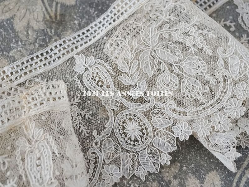画像6: 19世紀末 アンティーク ニードルレース ポワンドガーズのボーダー 100cm 【ポワン・ド・ガーズ】