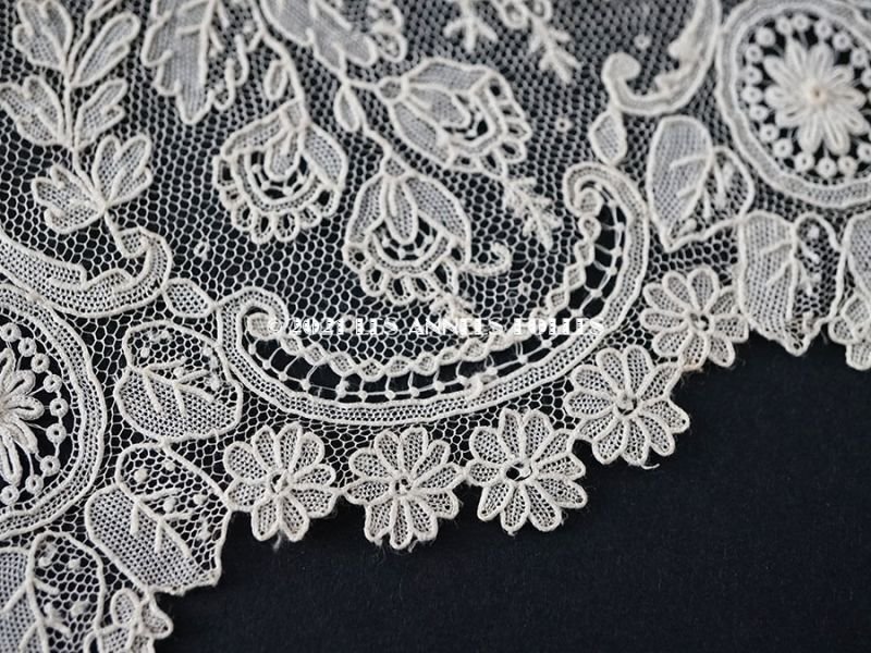 画像9: 19世紀末 アンティーク ニードルレース ポワンドガーズのボーダー 100cm 【ポワン・ド・ガーズ】