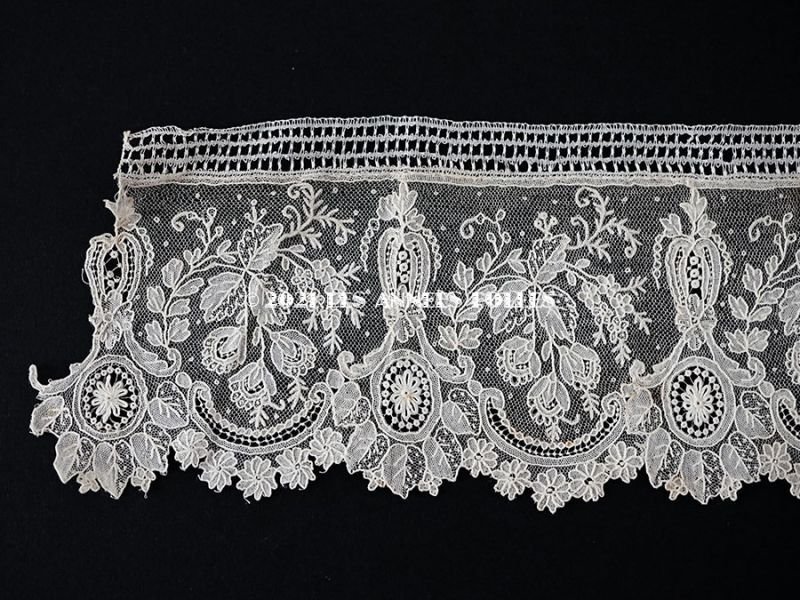 画像11: 19世紀末 アンティーク ニードルレース ポワンドガーズのボーダー 100cm 【ポワン・ド・ガーズ】