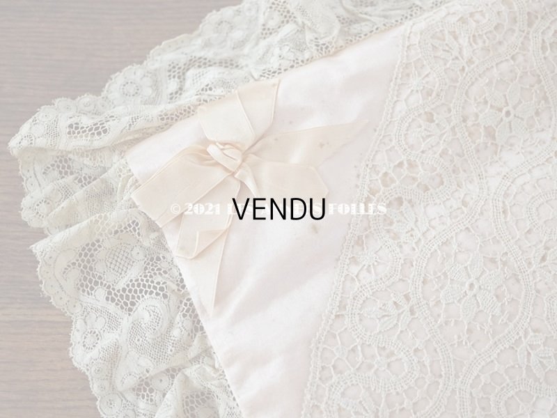 画像3: アンティーク リボンが結ばれたハンキーケース　ポシェット ピンク レース付き