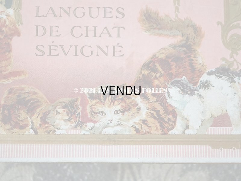 画像8: アンティーク ラングドシャのお菓子箱  『マルキーズ・ ドゥ・セヴィニエ』 LANGUES DE CHAT SEVIGNE - MARQUISE DE SEVIGNE PARIS -
