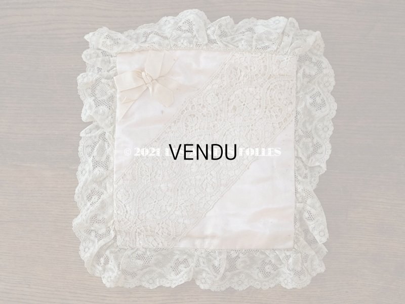 画像5: アンティーク リボンが結ばれたハンキーケース　ポシェット ピンク レース付き