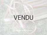 アンティーク  リボン刺繍 & ロココトリム用 シルク製 リボン 7mm幅 ピンク＆グレー 1.5m