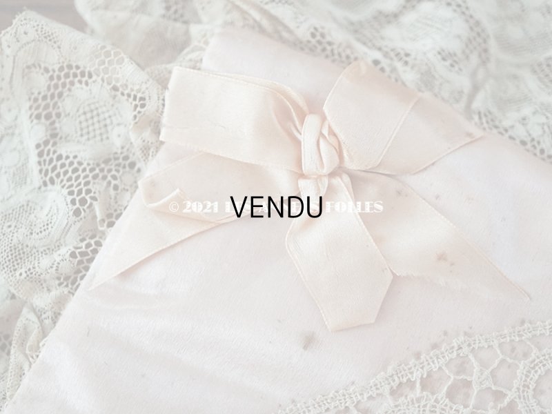 画像11: アンティーク リボンが結ばれたハンキーケース　ポシェット ピンク レース付き