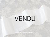 アンティーク シルク&レーヨン製 幅広 リボン ホワイト 1.78m