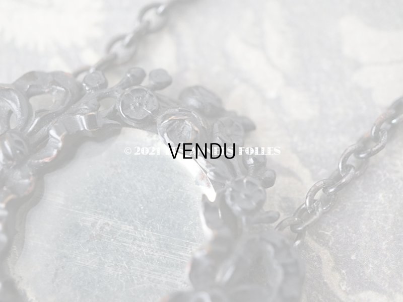 画像7: アンティーク フォトフレームのペンダント 薔薇&リボン