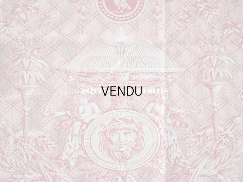 画像4: 1900年代 アンティーク 天使＆鳥＆スフィンクス　 コットン製ファブリック  