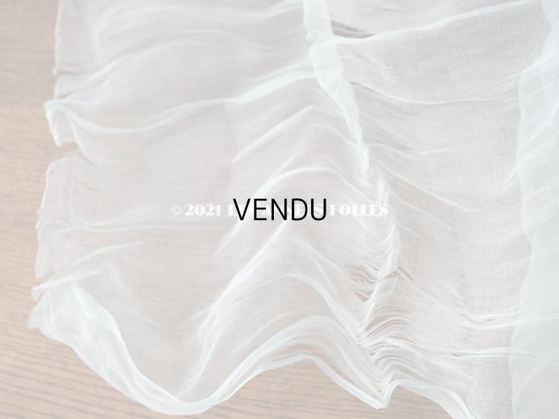 画像5: アンティーク  ベビーブルーのオーガンジー シルク＆レーヨン製 110×90cm